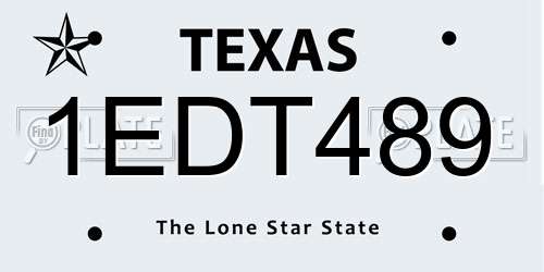 1EDT489 Texas License Plate