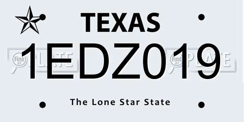 1EDZ019 Texas License Plate