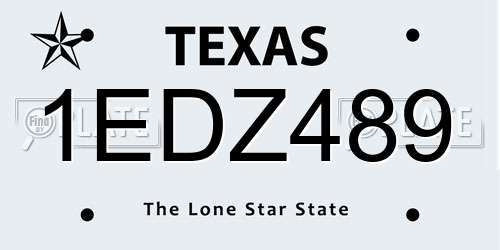 1EDZ489 Texas License Plate