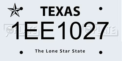 1EE1027 Texas License Plate