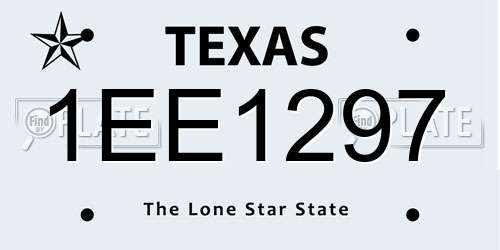 1EE1297 Texas License Plate