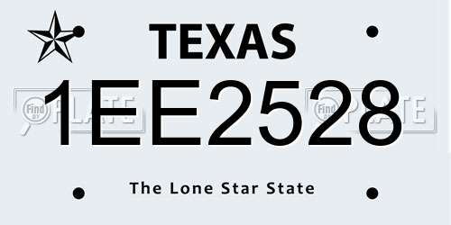 1EE2528 Texas License Plate