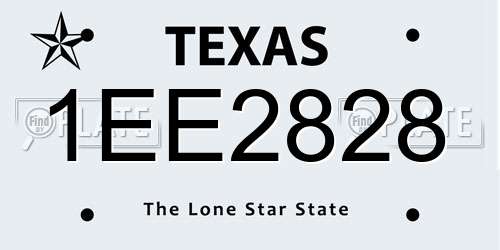 1EE2828 Texas License Plate