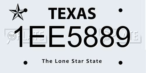 1EE5889 Texas License Plate
