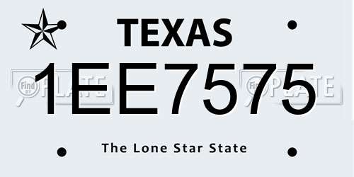 1EE7575 Texas License Plate