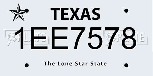 1EE7578 Texas License Plate