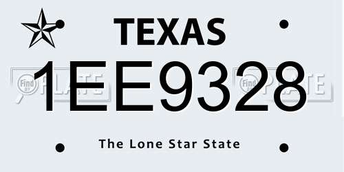 1EE9328 Texas License Plate