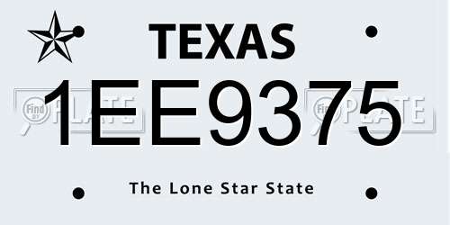 1EE9375 Texas License Plate