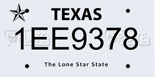 1EE9378 Texas License Plate