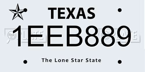 1EEB889 Texas License Plate