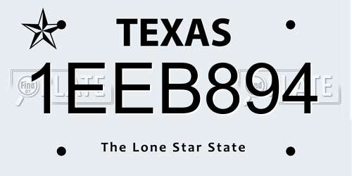 1EEB894 Texas License Plate