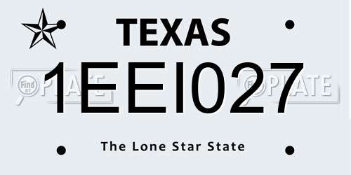 1EEI027 Texas License Plate