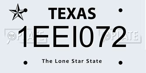 1EEI072 Texas License Plate