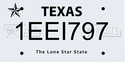 1EEI797 Texas License Plate