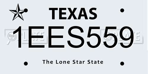 1EES559 Texas License Plate