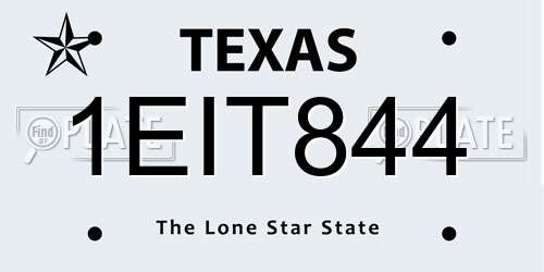 1EIT844 Texas License Plate
