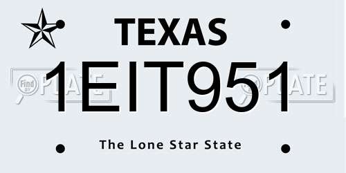 1EIT951 Texas License Plate
