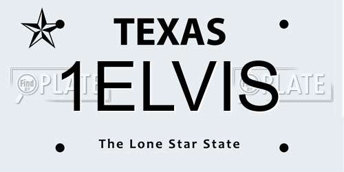 1ELVIS Texas License Plate
