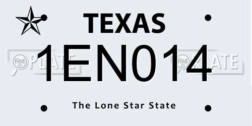 1EN014 Texas License Plate