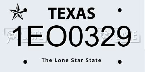 1EO0329 Texas License Plate