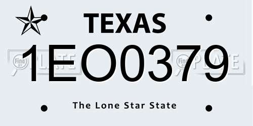 1EO0379 Texas License Plate
