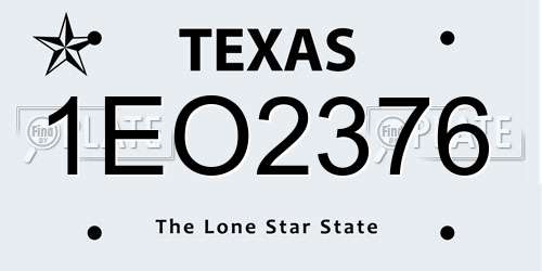 1EO2376 Texas License Plate