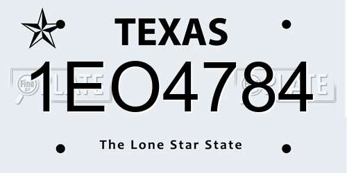1EO4784 Texas License Plate