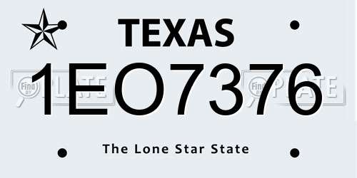 1EO7376 Texas License Plate