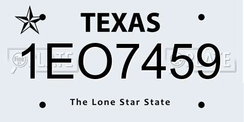 1EO7459 Texas License Plate