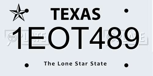 1EOT489 Texas License Plate