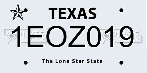 1EOZ019 Texas License Plate