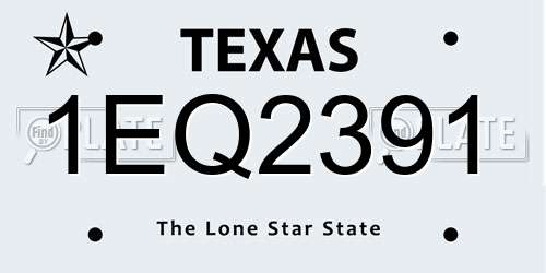 1EQ2391 Texas License Plate
