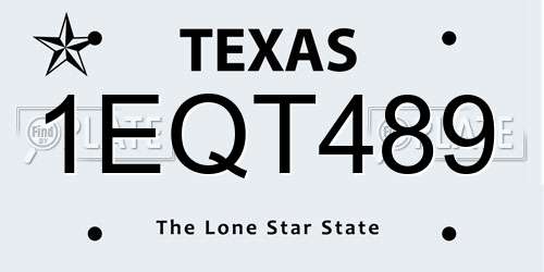 1EQT489 Texas License Plate