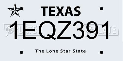 1EQZ391 Texas License Plate