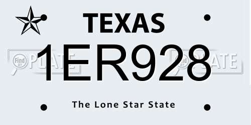 1ER928 Texas License Plate
