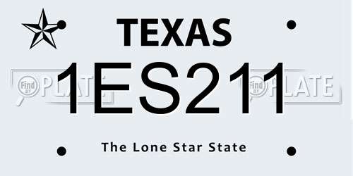 1ES211 Texas License Plate