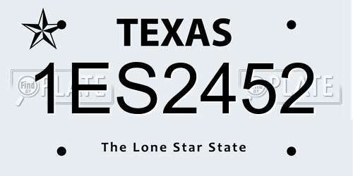 1ES2452 Texas License Plate