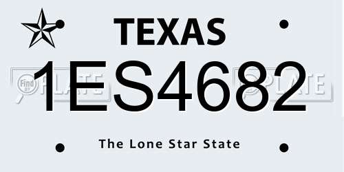1ES4682 Texas License Plate