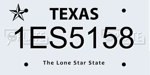 1ES5158 Texas License Plate