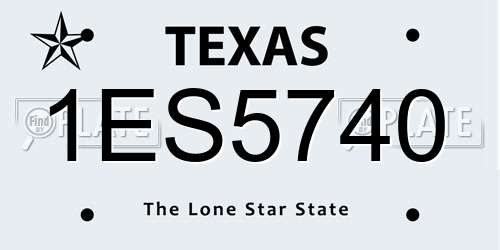 1ES5740 Texas License Plate