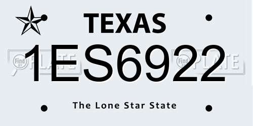 1ES6922 Texas License Plate