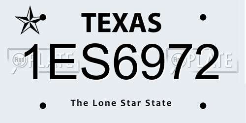 1ES6972 Texas License Plate