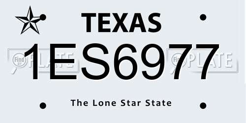 1ES6977 Texas License Plate