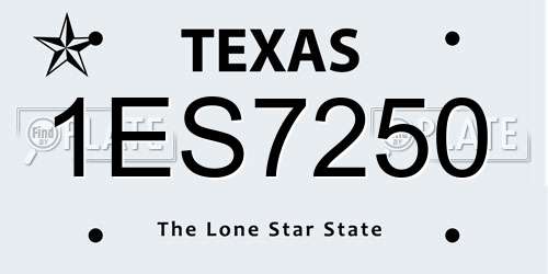 1ES7250 Texas License Plate