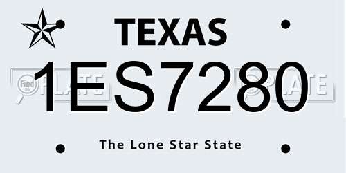 1ES7280 Texas License Plate