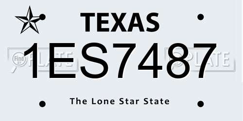 1ES7487 Texas License Plate