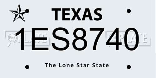 1ES8740 Texas License Plate