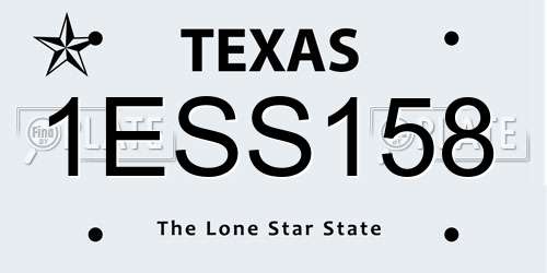 1ESS158 Texas License Plate