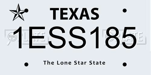 1ESS185 Texas License Plate