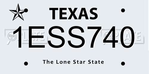 1ESS740 Texas License Plate